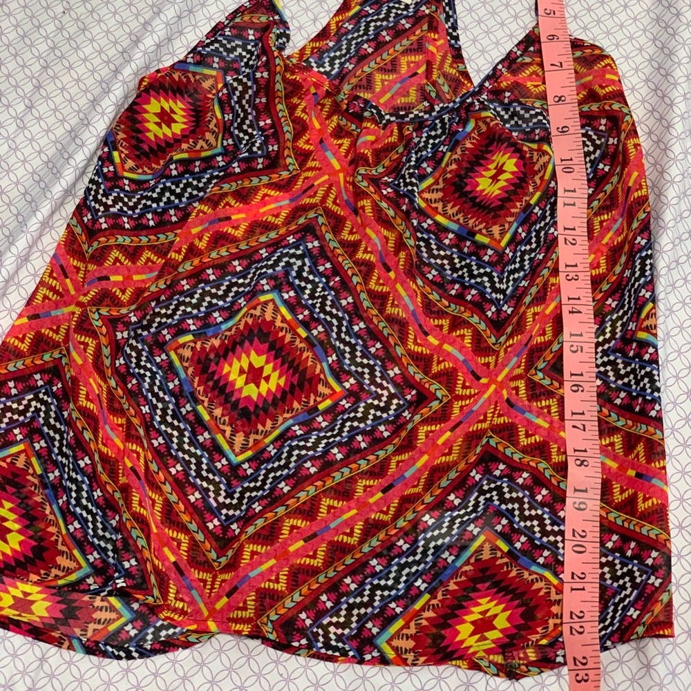 Aztec & Colorful Pattern Tank Top.Open back M - Picture 6 of 15